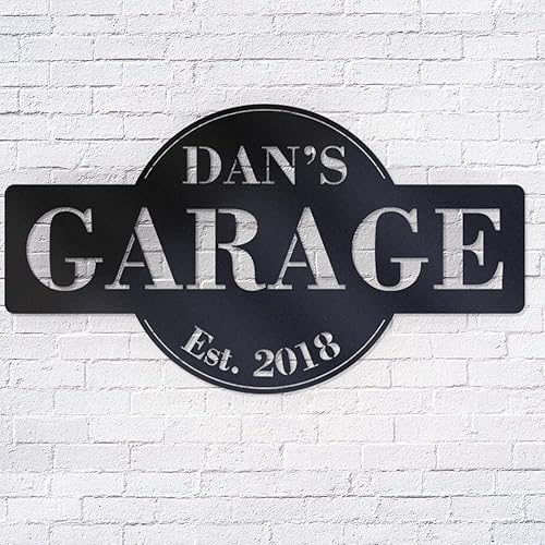 Miniatura 24 de Letrero de Metal Personalizado para Taller de Garaje Arte de Pared con Nombre de Herramienta Personalizado para Decoración de Taller Mecánico de