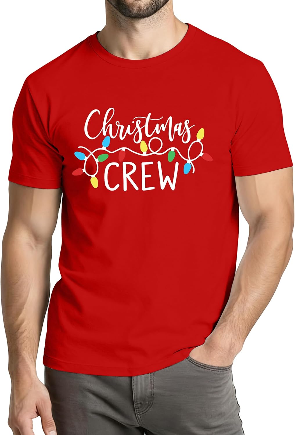 Christmas Shirts for Men: Merry and Bright T Shirt Christmas Graphic Tee Shirt Xmas Holiday Casual Tee Tops