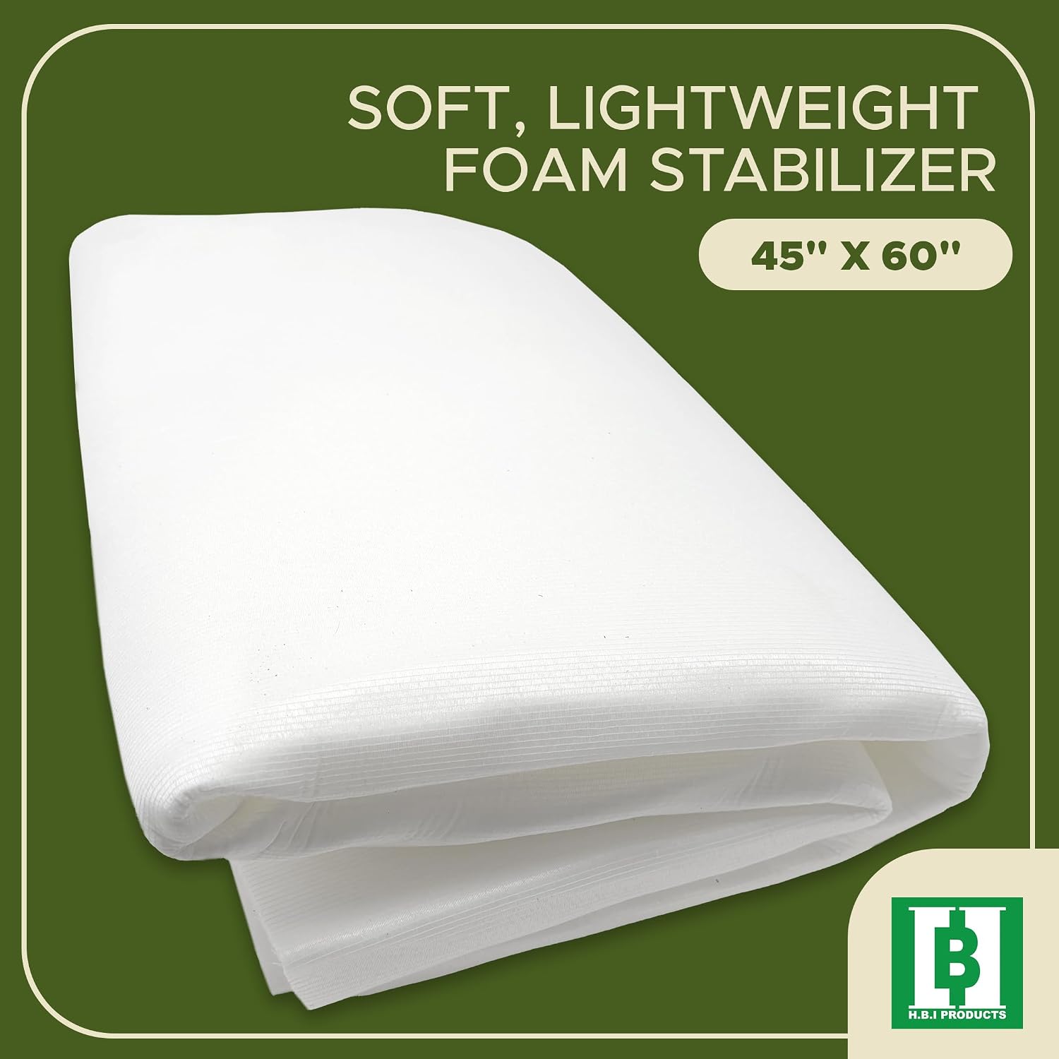 HBI One-Side Fusible Foam Stabilizer, Quilt Batting Bags & Crafts, 45"x60"