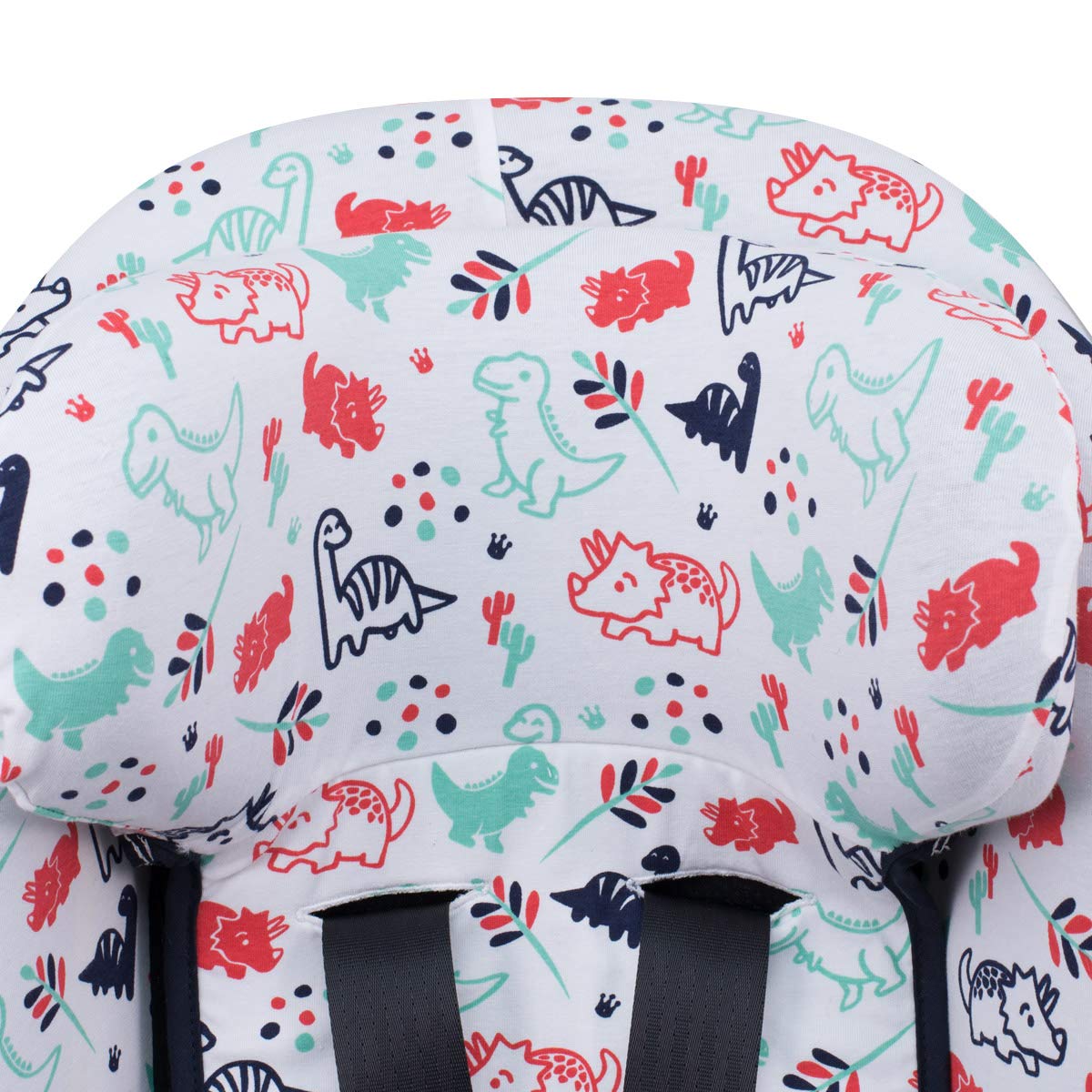 JYOKO KIDS Funda de Algodón para silla de coche Compatible con Peg Perego Primo Viaggio, Uppababy Mesa GO (Dino Party)