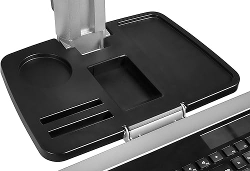 Miniatura 7 de Mount-It! Estación de trabajo de pie con soporte de monitor doble, convertidor de escritorio de pie con teclado ajustable en altura y brazo de