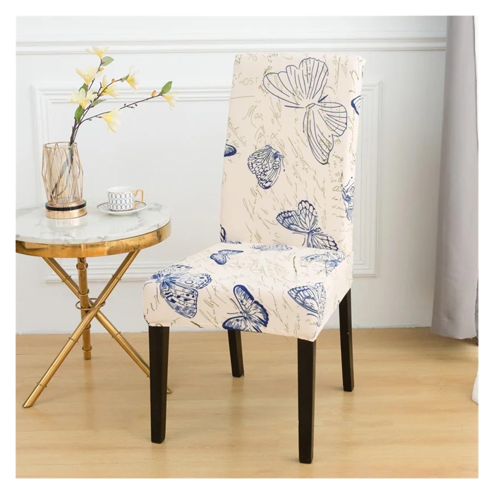 GCYEIDMA Printed Chair Covers 4/6PCS Dining Chair Covers Stretch Printed Removable Washable Furniture Protectors Spandex Dust-Proof(K,6PCS)