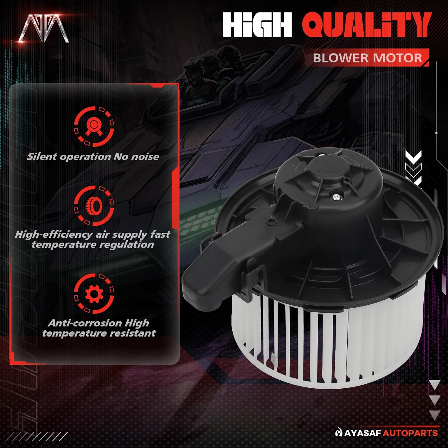 MAYASAF 700225 HVAC Blower Motor Assembly w/Fan Cage fit for Ford 2007-2008 Expedition, for Lincoln 2007-2008 Navigator