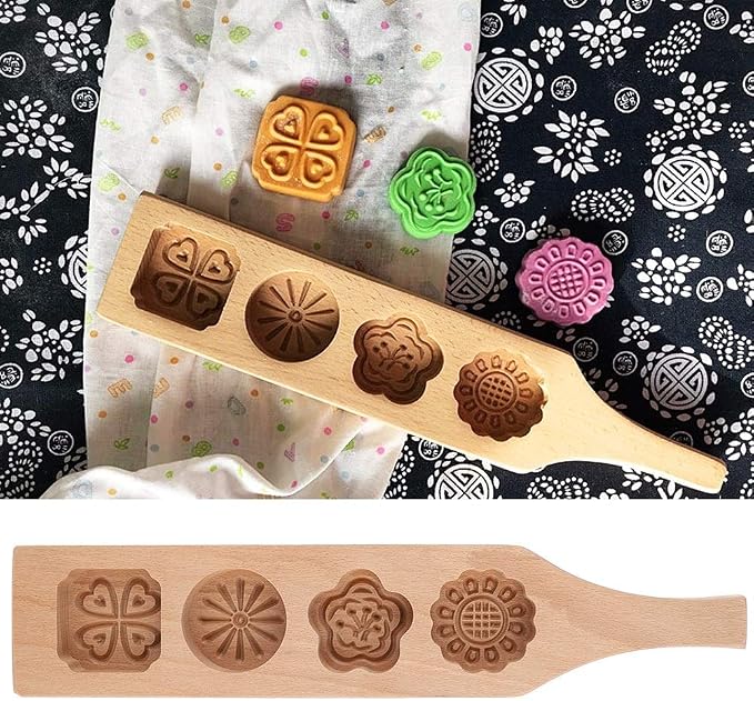 Molde de madera para pastelería de Festival de Medio Otoño miniatura 4