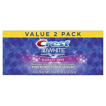 Crest 3D White, Whitening Toothpaste Radiant Mint, 8.2 Oz