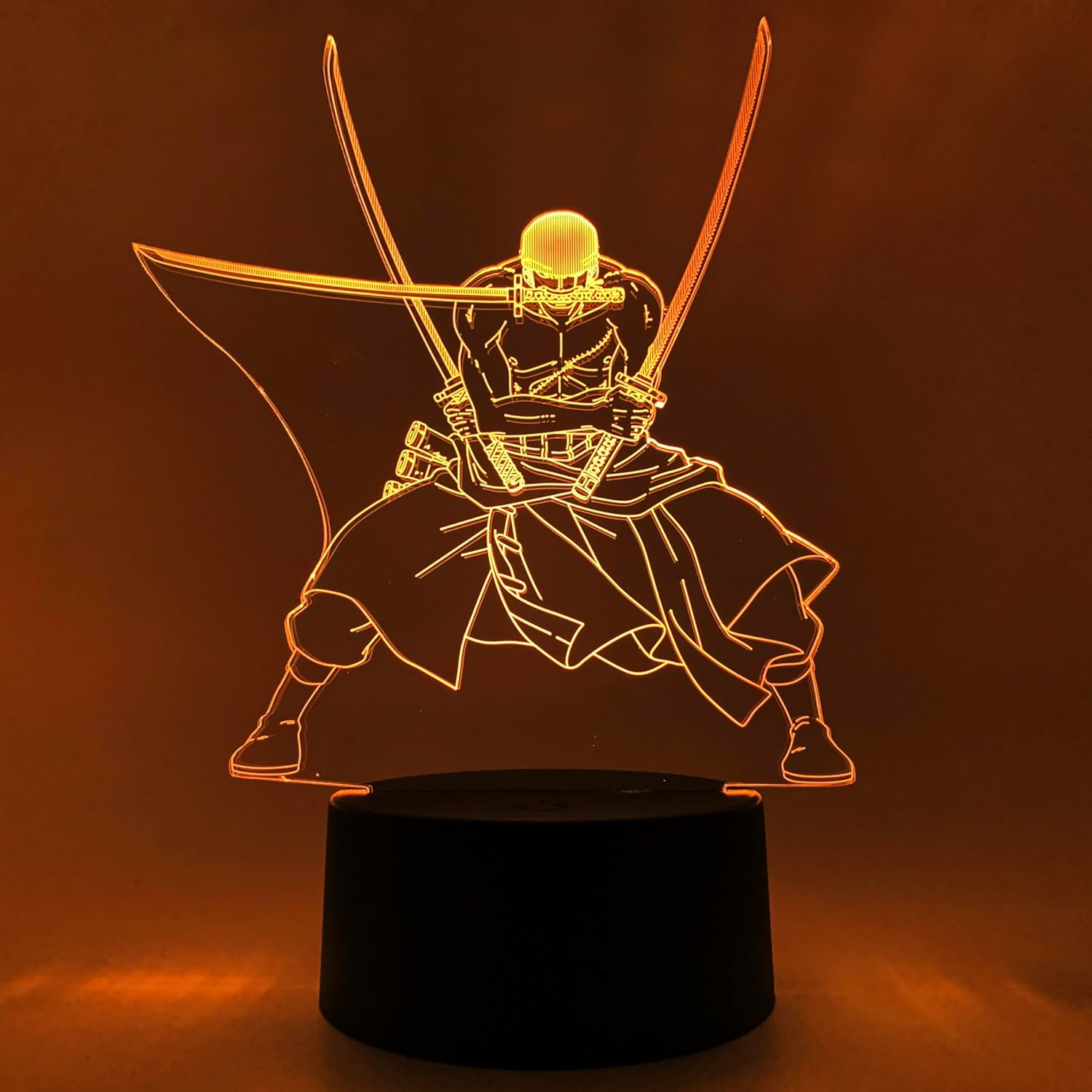 Otaku Lamps Zoro One Piece – Anime Lamp Figure Night Light, 16 Color RGB LED – 3D Anime Room Décor Gift for Otaku