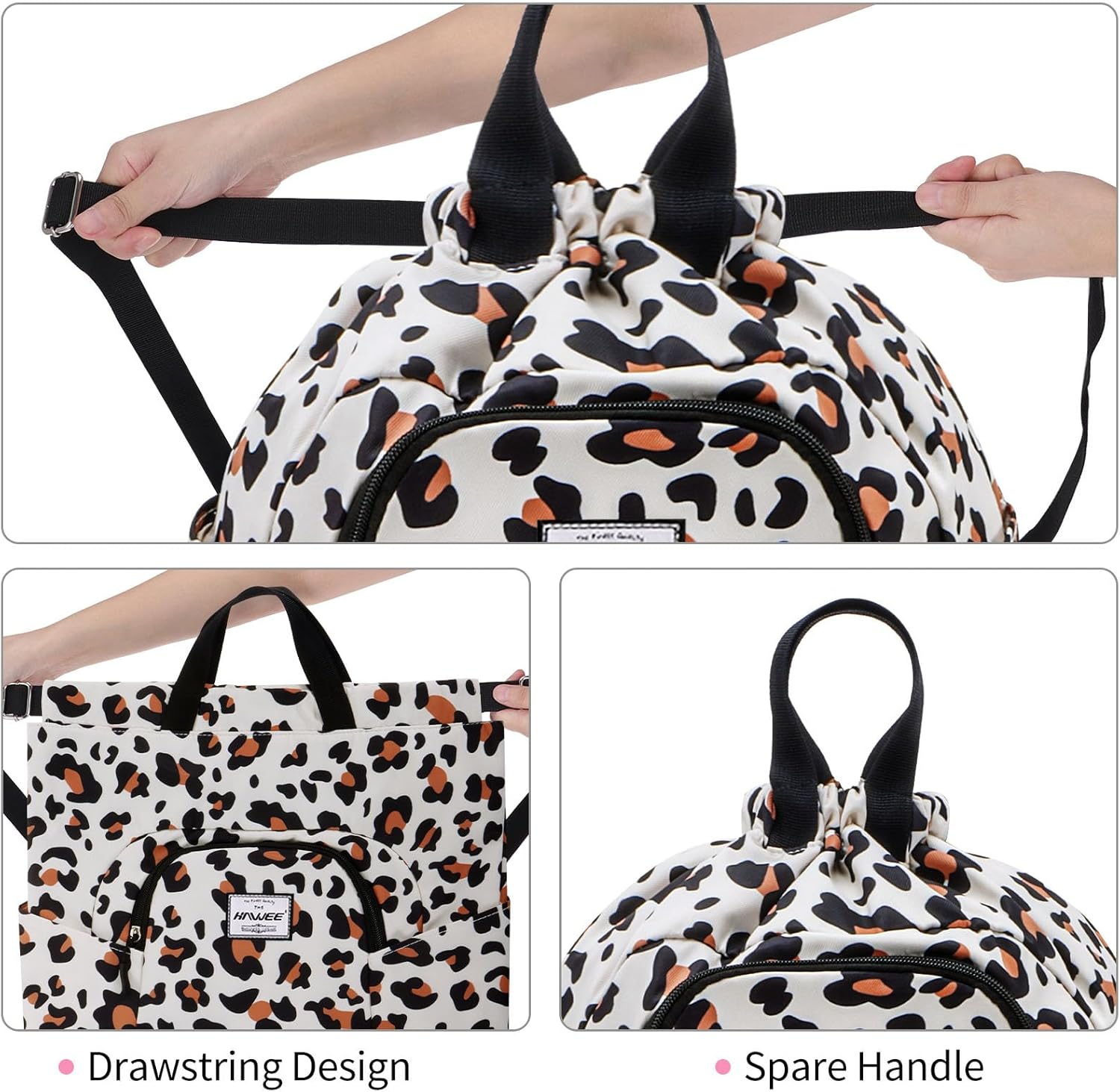 Dry Wet Drawstring Backpack with Shoe Compartment for Women Adjustable Gym Bag