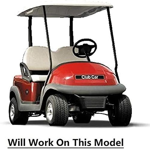 Vista 105 de Huskey - 2 fundas de asiento delantero para carrito de golf EZGO Medalist/TXT 94-13, costuras de diamante negro y azul de dos tonos con ribete azul