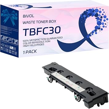 BIVOL TBFC30 Waste Toner Box Compatible for Toshiba E Studio 2000AC 2010AC 2050C 2051C 2500AC 2510AC 2520AC 2550C 2551C Printers, High Yield 90000 Pages 1 Pack