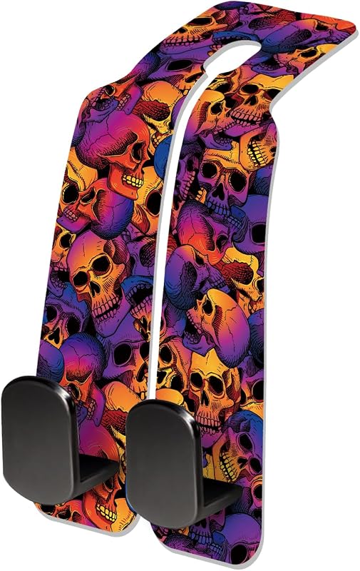 Gancho para Encosto de Banco Automotivo NUGGHU em Couro com Suporte para Bolsas, Cor Luxury Purple Skulls