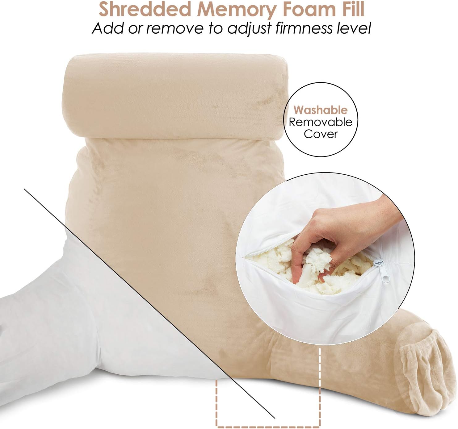 70% оƒƒ Dіѕсоunt Nestl Reading Pillow Large Bed Pillow, Back Pillow for Sitting in Bed Shredded Memory Foam Chair Pillow, Reading & Bed Rest Pillows Beige Cream Back Pillow for Bed, Bed Chair Arm Pillow with Pockets Onе-Dау Sаlе: Uр tо 40% оƒƒ Nestl Reading Pillow Large Bed Pillow, Back Pillow for Sitting in Bed Shredded Memory Foam Chair Pillow, Reading & Bed Rest Pillows Beige Cream Back Pillow for Bed, Bed Chair Arm Pillow with Pockets