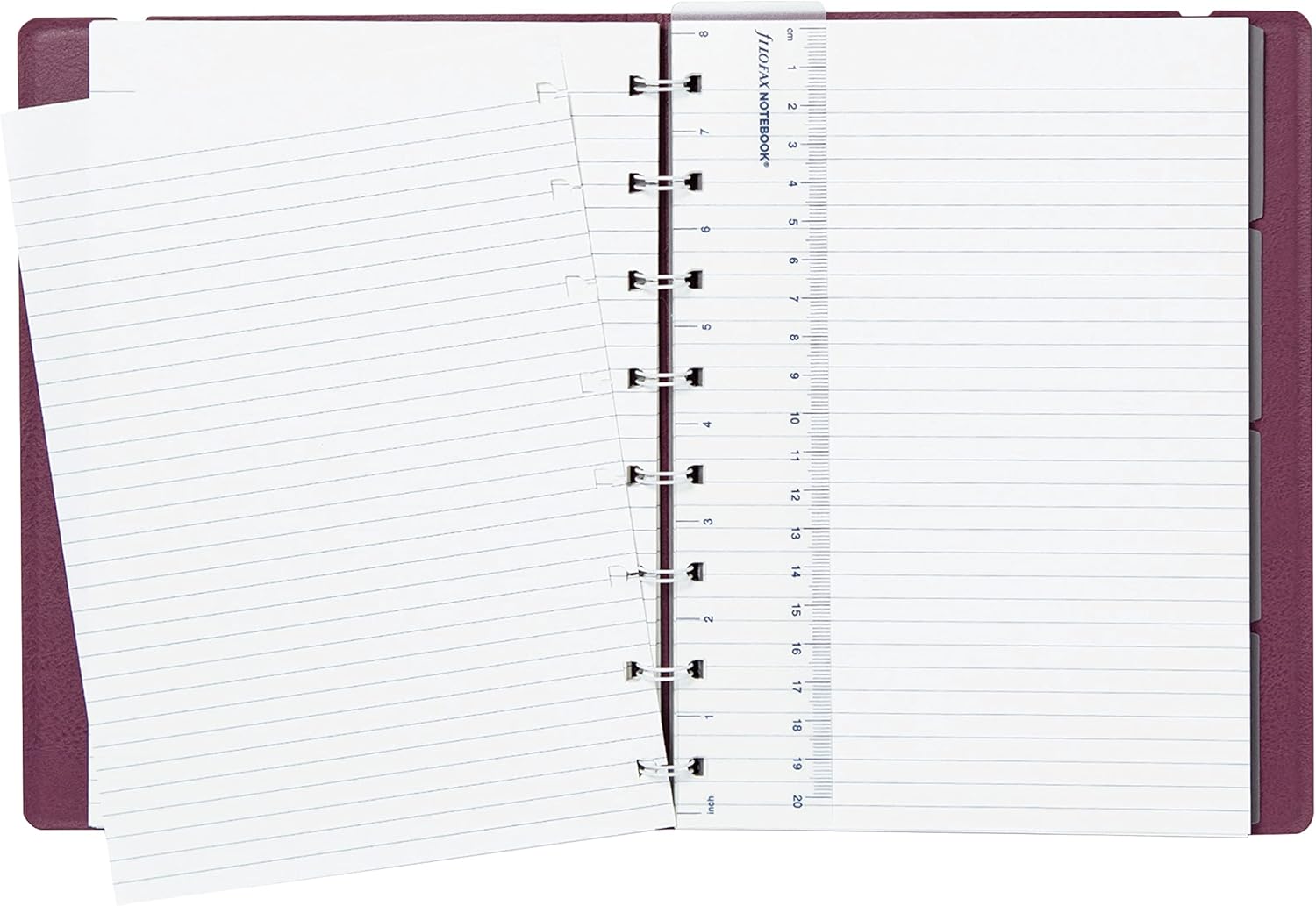 Filofax Contemporary Collection, Refillable Notebook, A5 Size, 112 Ruled, Repositionable Pages, 56 Sheets, Plum (B179524U)