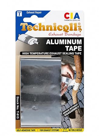 Technicqll High Temperature Aluminium Adhesive Tape 1.2M/50Mm for Exhaust Pipes Chimney Isolation Pipes