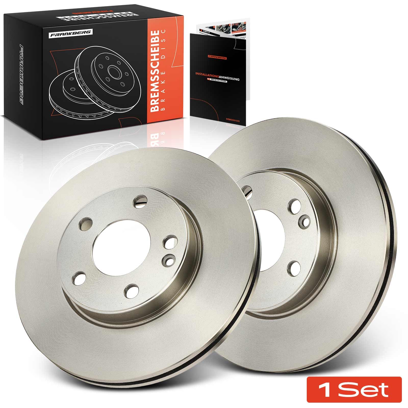 Frankberg Set di dischi freno incl. 2x Dischi Freno Anteriore Ventilato Diametro280mm Compatibile con B-Class W242 W246 Classe A W176 Replace# 2464210012,A2464210012