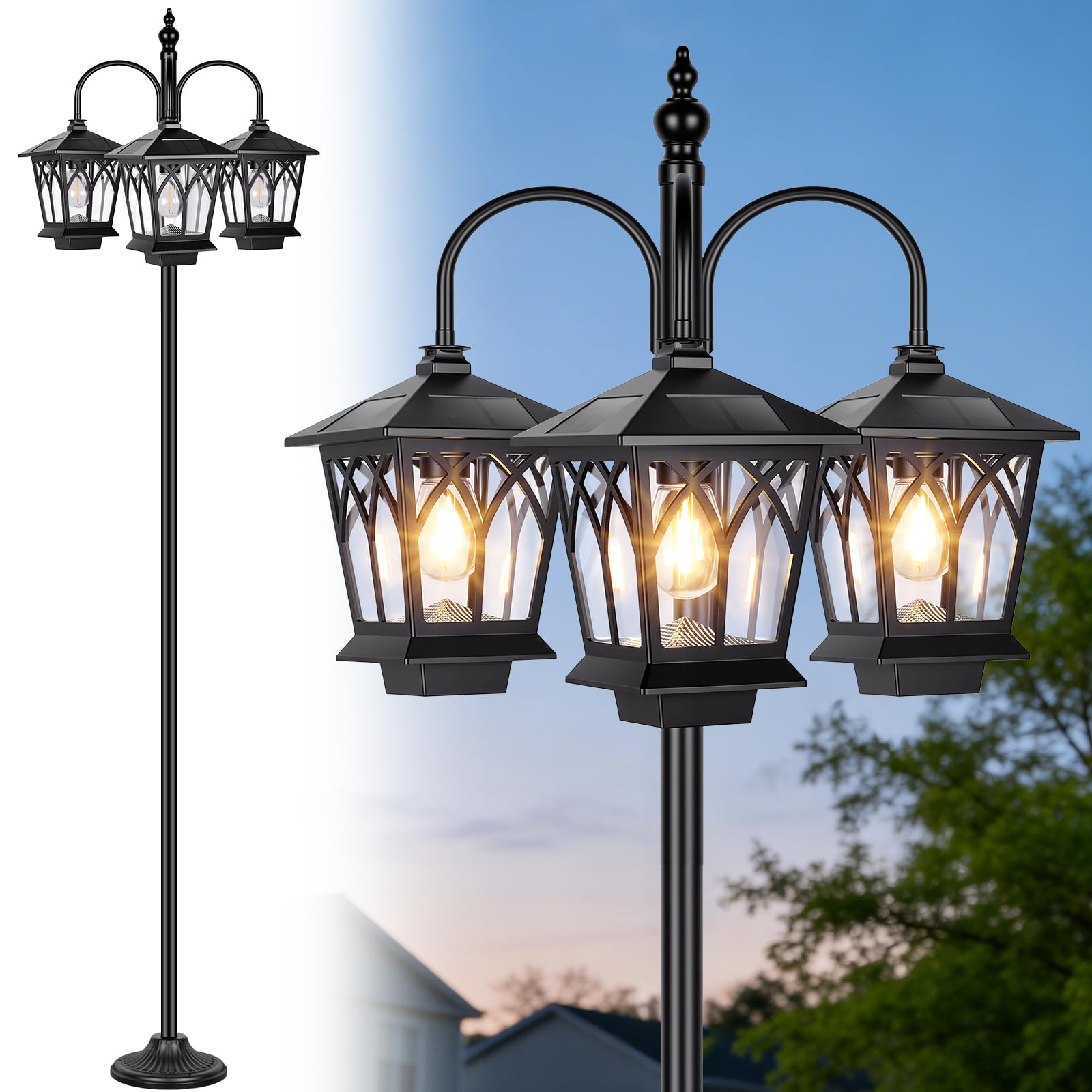 Photo 1 of TOWPONICS 6FT Solar Lamp Post Light