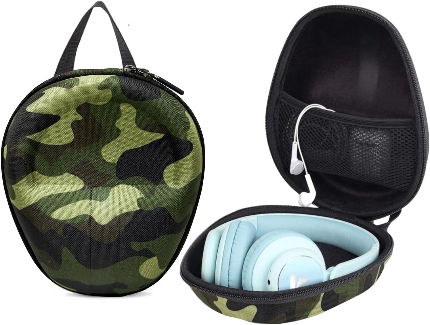 GadgetBite Headphone Carrying EVA Case Earpads Storage Bag Headphone Pouch Portable Anti-Pressure Compatible with Boat 550/Sony WH C510/Flix X1/Sony CH710n/Hyperx Cloud Cases (Army Green)