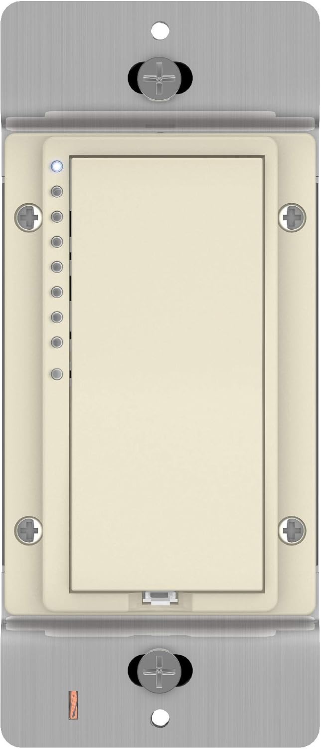 Insteon Smart Dimmer Wall Switch, No Neutral Required, 600 Watt, 2477DLAL (Light Almond) - Insteon Hub required for voice control with Alexa & Google Assistant