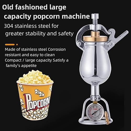 Miniatura 4 de Mini máquina para hacer palomitas de maíz con nostalgia retro, máquina de palomitas de maíz, pequeño amplificador de pellets de acero inoxidable
