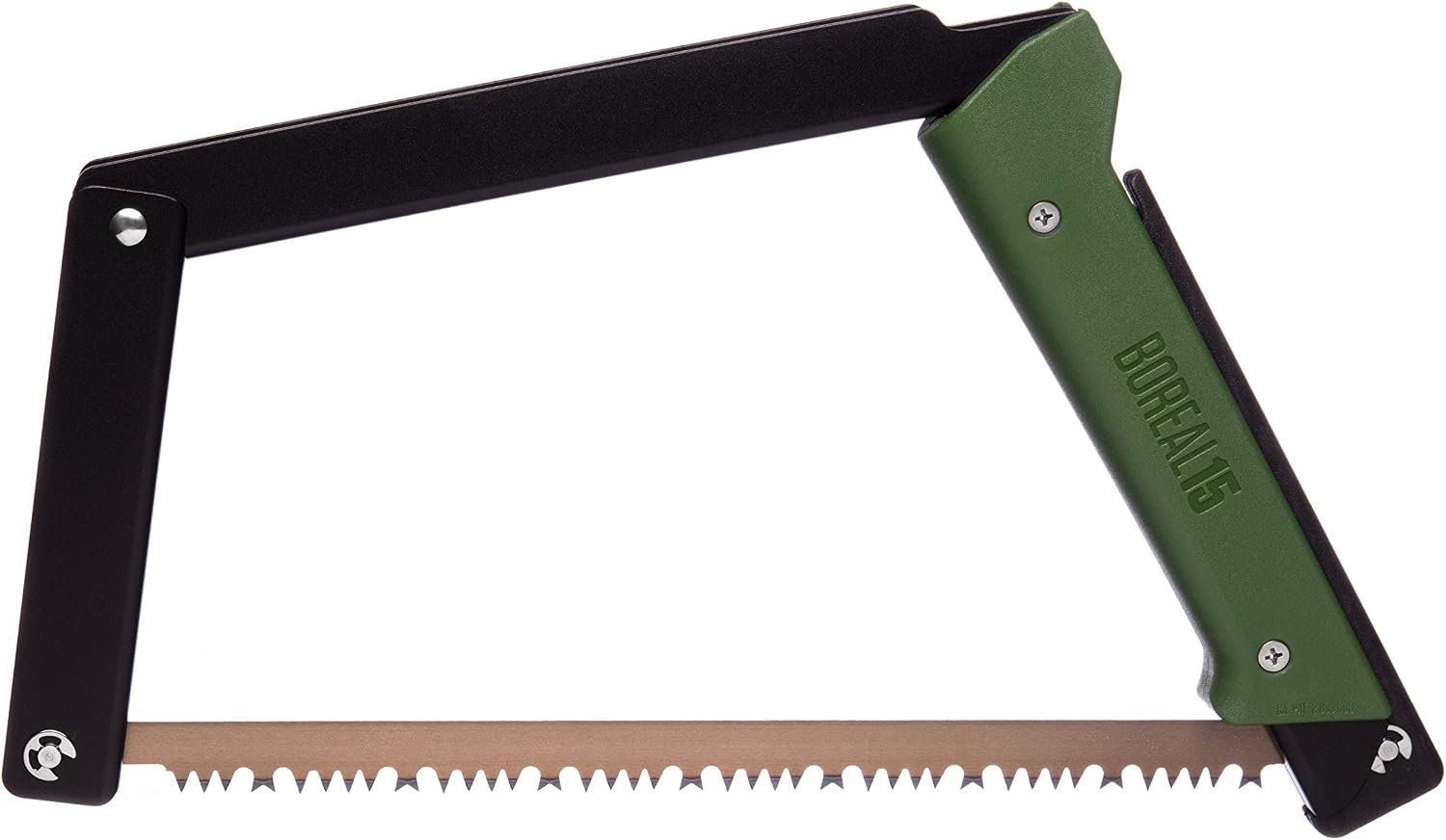 AGAWA - BOREAL15-15 Inch Folding Saw with All-Purpose Saw Blade - Camping Gear For Hiking, Fishing, Hunting, Bushcraft & Survival Kit (Black Frame/Green Handle) image 3
