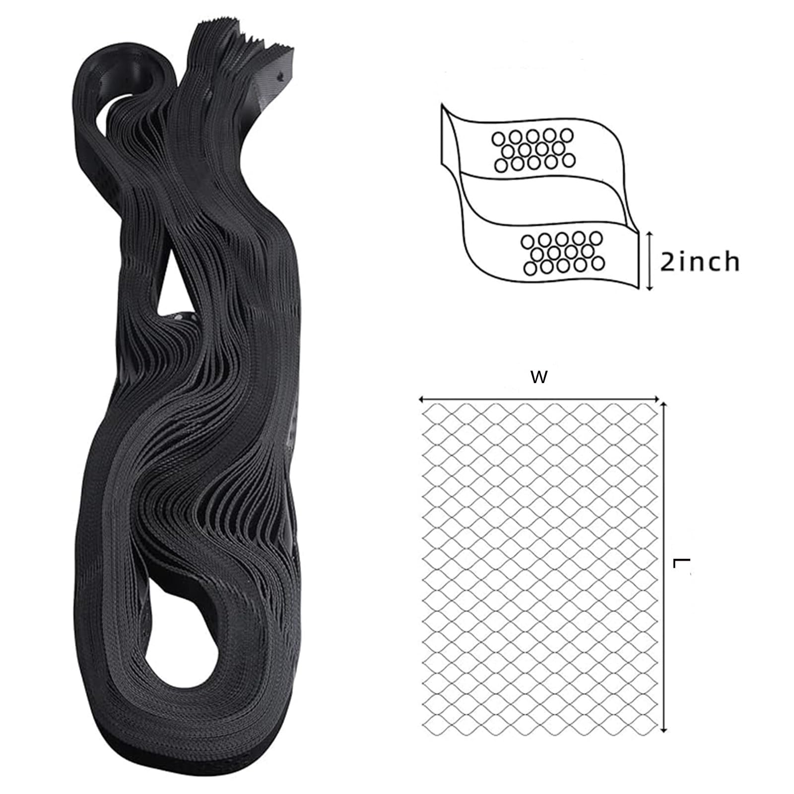 Griglia di stabilizzazione per vialetti, per veicoli leggeri, passerelle, capannoni, parcheggi, erba e ghiaia, colore nero, altezza 5 cm