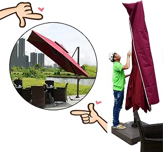 ZHNGXU - Funda impermeable para sombrilla de patio, tela Oxford 300D con cremallera, funda voladiza duradera para protección de jardín al aire libre, color rosa oscuro