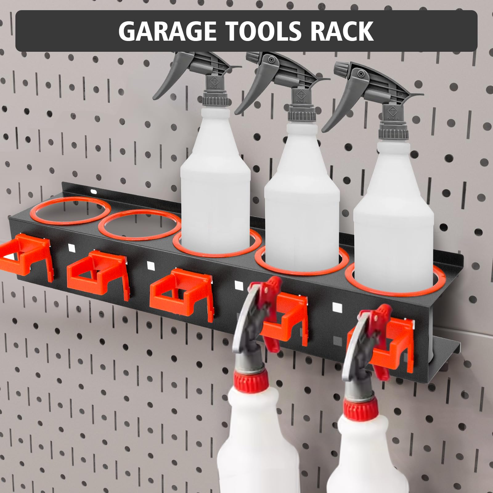 Soporte para latas para botellas de spray, 2 unidades, soporte para botellas de aerosol con gancho para colgar, 8 cepillos de limpieza para coche, soporte para latas de aerosol con 5 soportes para