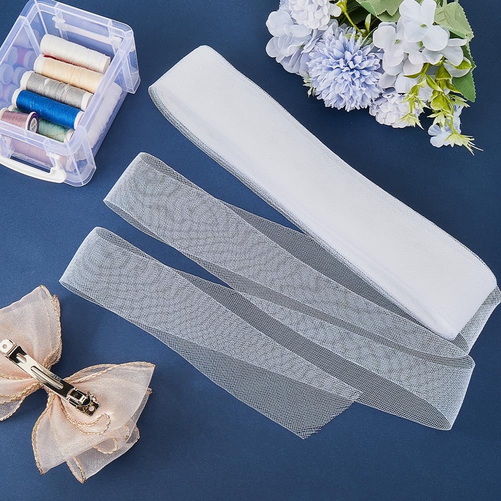 GORGECRAFT 50mm x 20m White Polyester Horsehair Braid Stiff Braid Trim Horsehair Mesh Braid Boning Ribbons for DIY Sewing Crafts Wedding Party Formal Dress Gowns Skirt Hat Accessories Gift Wrapping - Image 4