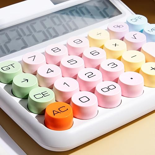 Miniatura 8 de Altsuceser Calculadora de escritorio de 12 dígitos con pantalla LCD grande y botón sensible, calculadora básica con energía solar para oficina,