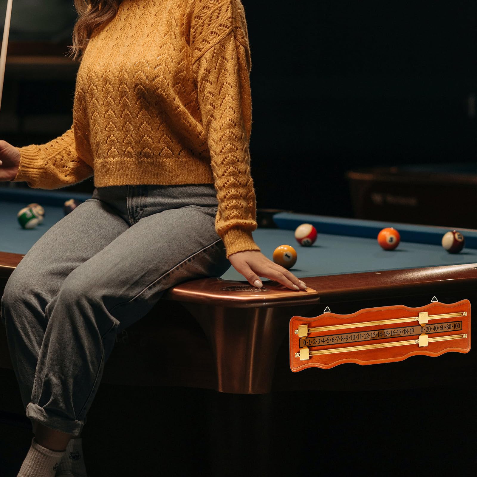 Zerodeko Tabellone Segnapunti da Biliardo Scorekeeper Riutilizzabile Tabellone Segnapunti Snooker 2 Binari Ondulato Pannello in Metallo e Density Board per Tavolo da Snooker e Partite
