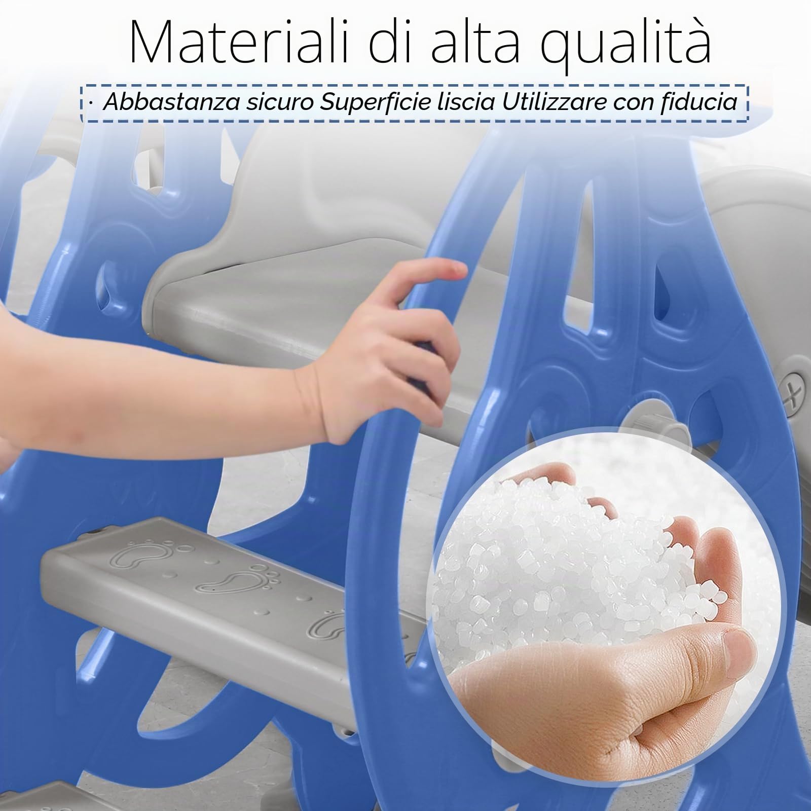 FIVMEN Scivolo per bambini, 4 in 1, set di scivoli per bambini, per interni ed esterni, con cestino da basket e sedia a dondolo, per massimo 50 kg a partire dai 1 ai 6 anni (tipo B, arco)
