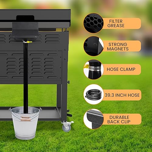 Miniatura 4 de Blackstone - Recogedor de grasa para parrilla  Embudo de drenaje de grasa trasero para Blackstone  Accesorios de parrilla Blackstone de 17222836