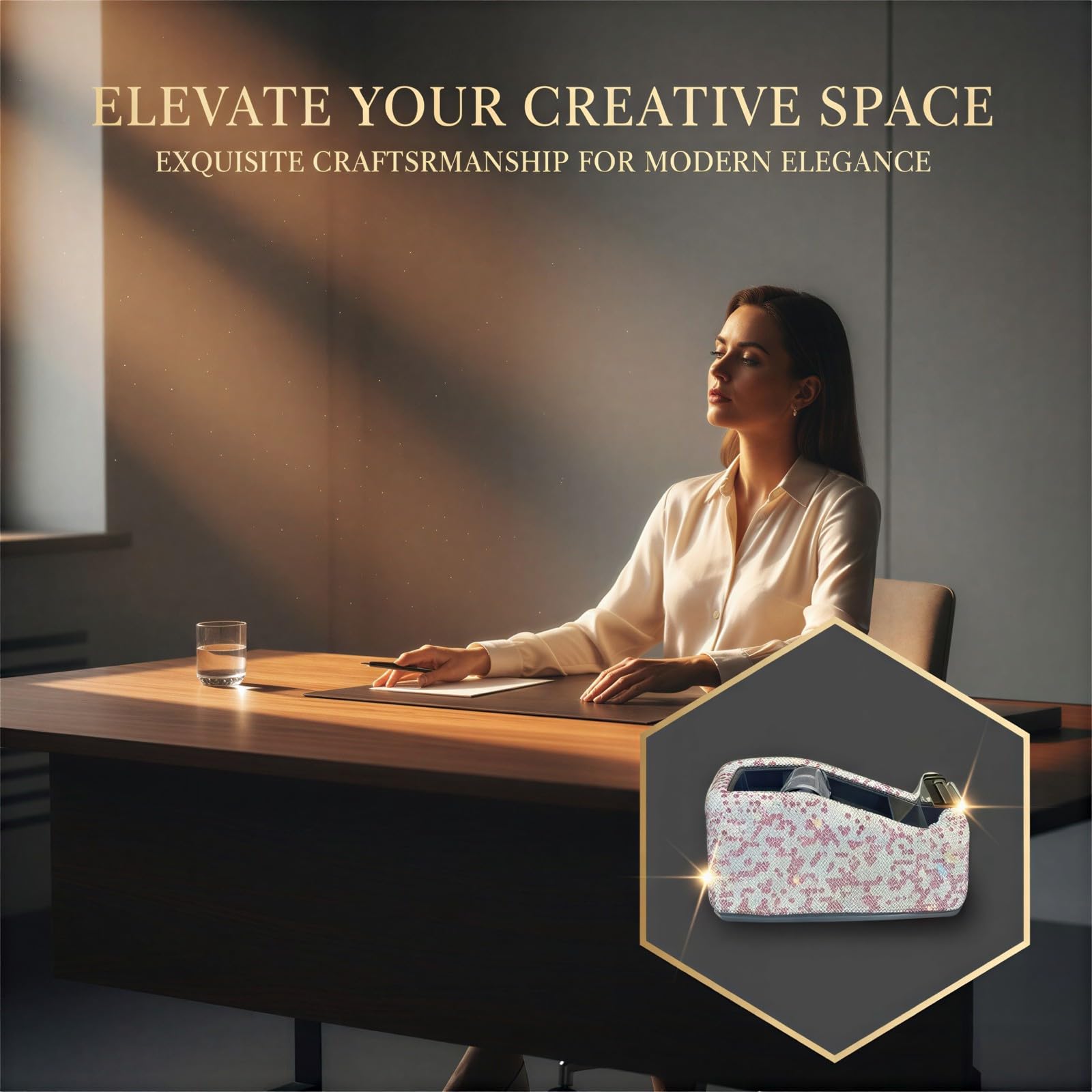 Strass Klebebandabroller, glitzernder Tischabroller für Geschenkverpackungen, multifunktionaler kleiner Klebebandschneider, Kristall-Büroartikel, manuelles Schreibtischzubehör mit Strasssteinen