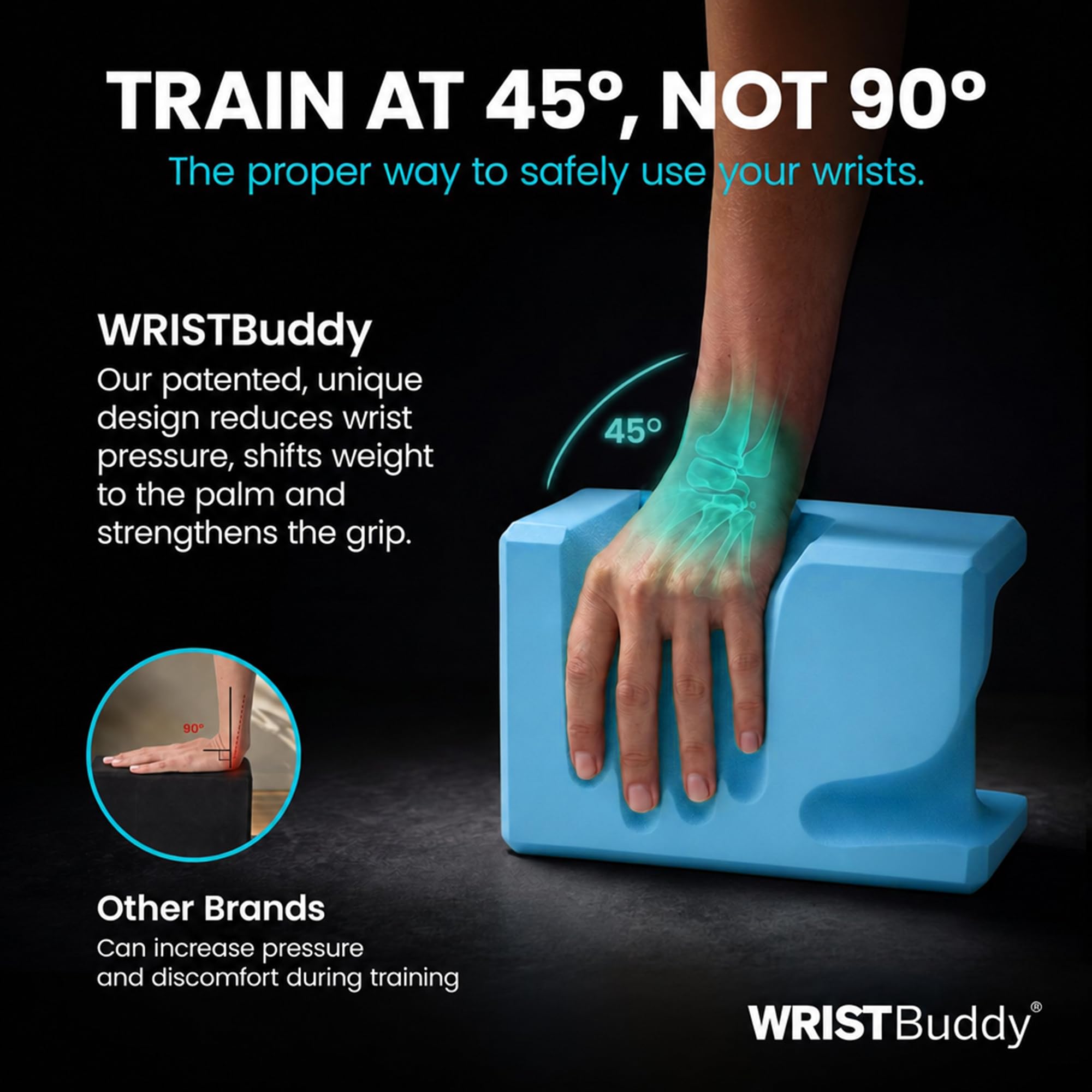WRIST BUDDY Bloki do jogi, zaprojektowane, aby pomóc w bólu nadgarstka, komforcie i sile chwytu | Prime Support for Balance Fitness and Exercise | Wszystkie klocki piankowe EVA zestaw akcesoriów do