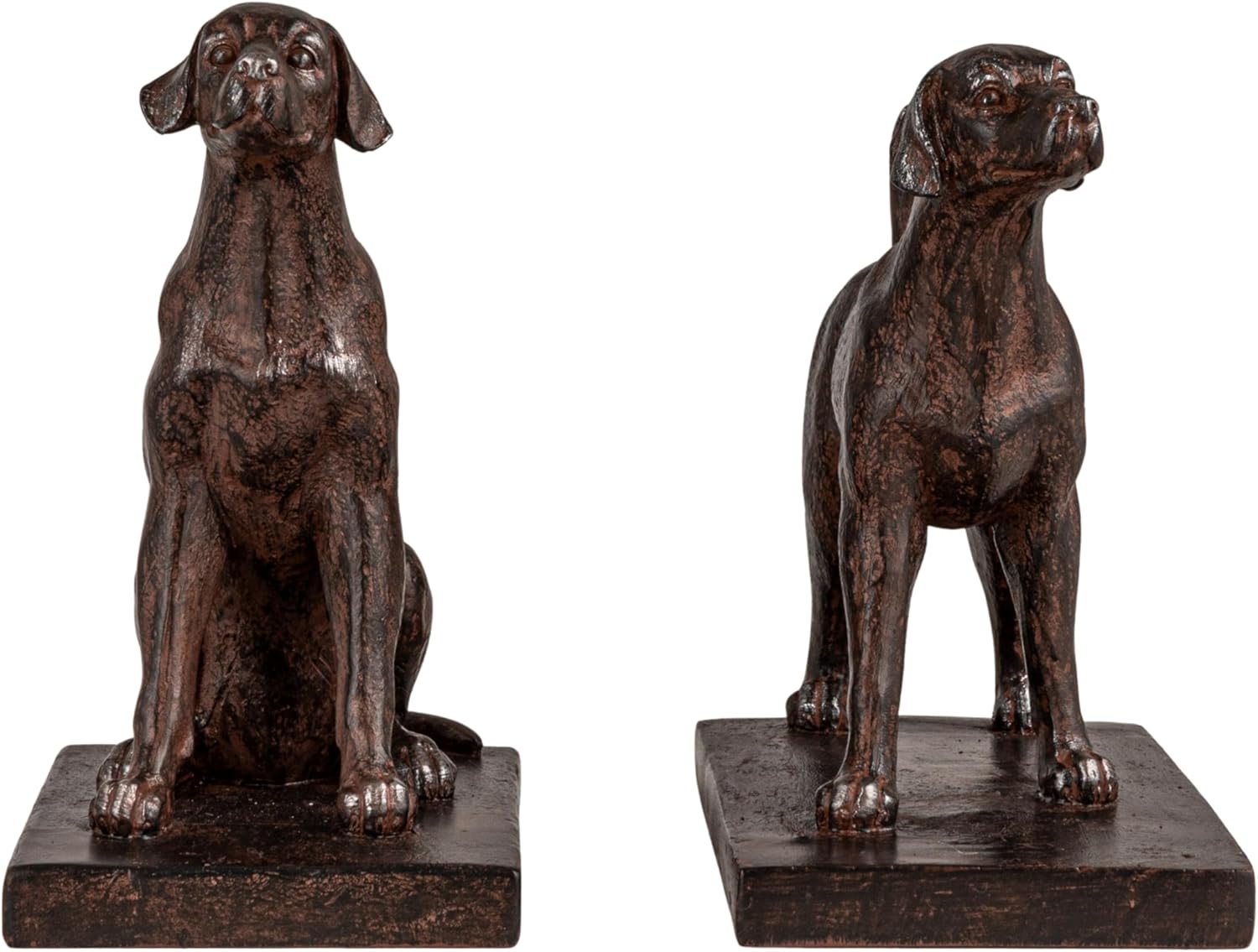 Creative Co-Op 2-Piece Resin Dog Bookends, Black