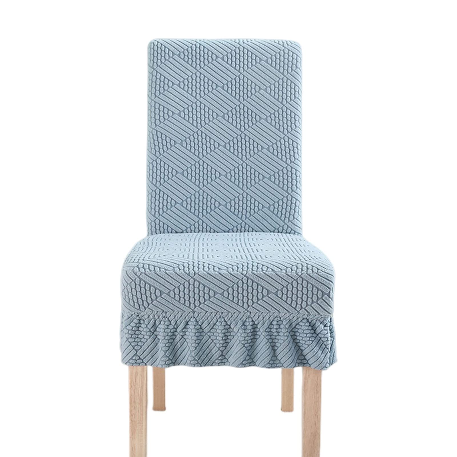 Housses de chaise extensibles lavables polyester bleu pour décoration de salle à manger