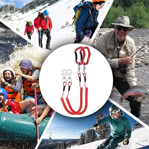 Miniatura 20 de HERCULES M4 Fishing Lanyard, Fishing Pole Tether, Kayak Paddle Leash, Heavy Duty Retractable Coiled Lanyard for Fishing, Rods, Pliers, Boating