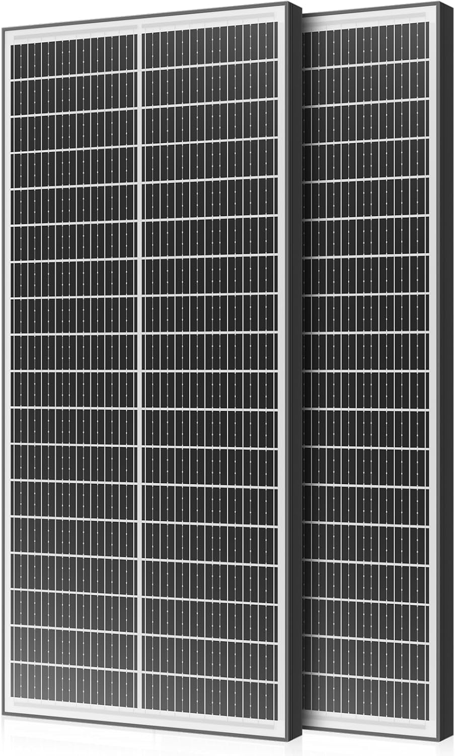 200 Watt Bifacial Solar Panel 2pcs 100 Watt, 18BB Monocrystalline Dual-Sided 12V/24V High Efficiency Module for RV, Boat, Cabin, Camping, Off-Grid Power Systems