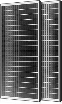 200 Watt Bifacial Solar Panel 2pcs 100 Watt, 18BB Monocrystalline Dual-Sided 12V/24V High Efficiency Module for RV, Boat, Cabin, Camping, Off-Grid Power Systems