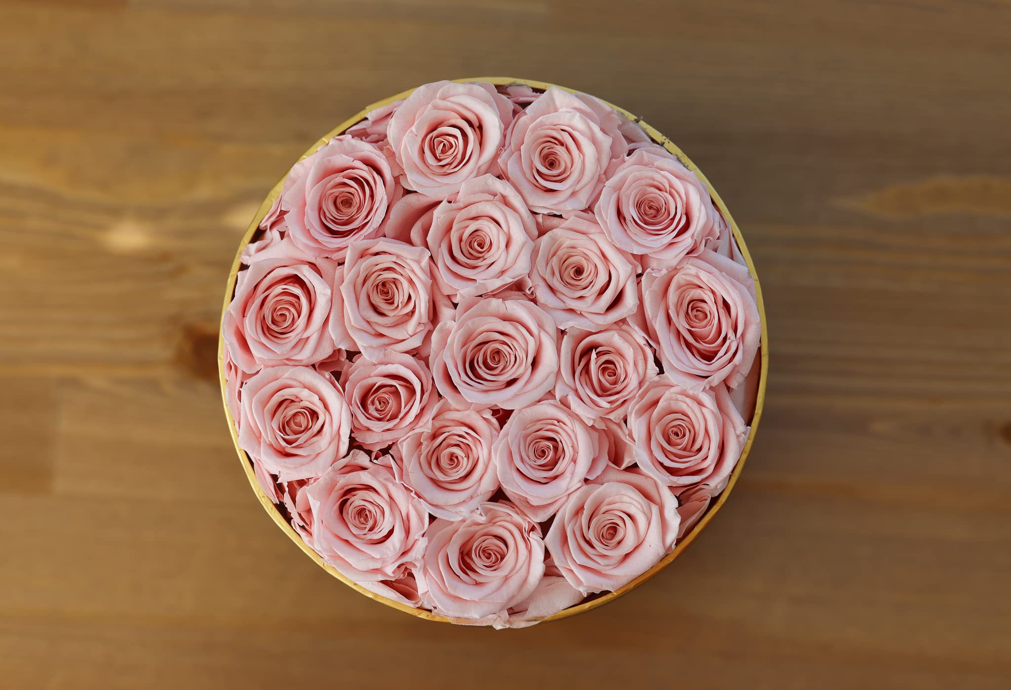 Leleyat Flower Box - 19 Pink Forever Roses Preserved and Lightly Scented with Natural Rose Oil - Flowers Bouquet Gift Box Contain Real Roses that Last a Year - Roses in a Box For Every Occasion