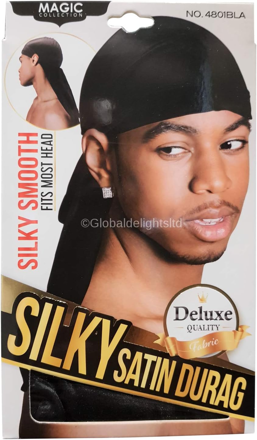 Silky Satin Durag Black 4801