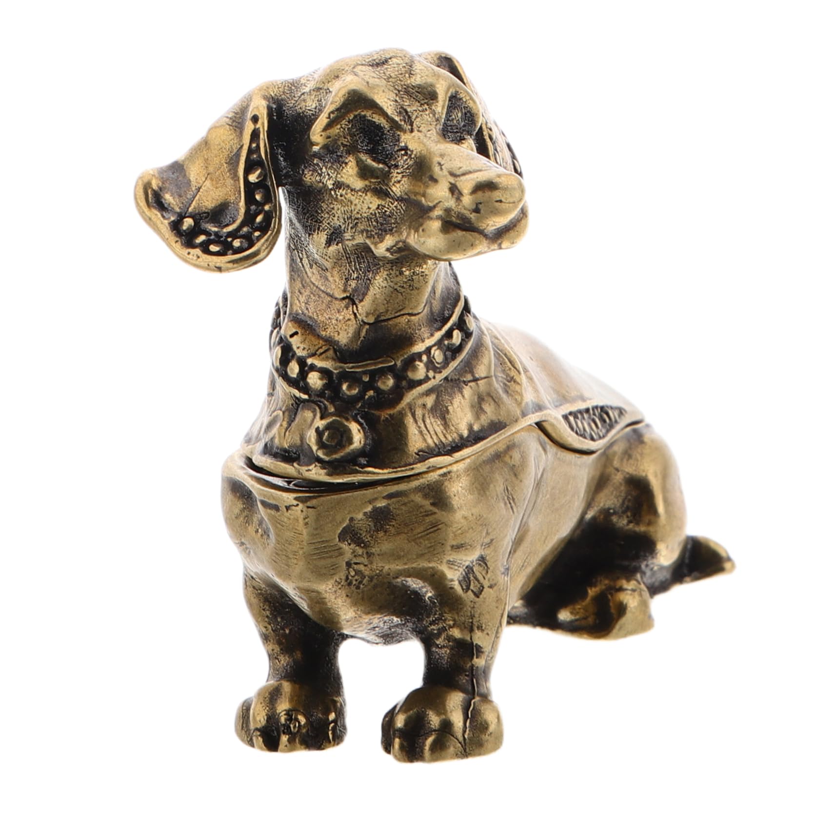 Figurine de chien laiton vintage : rangez vos bijoux avec élégance