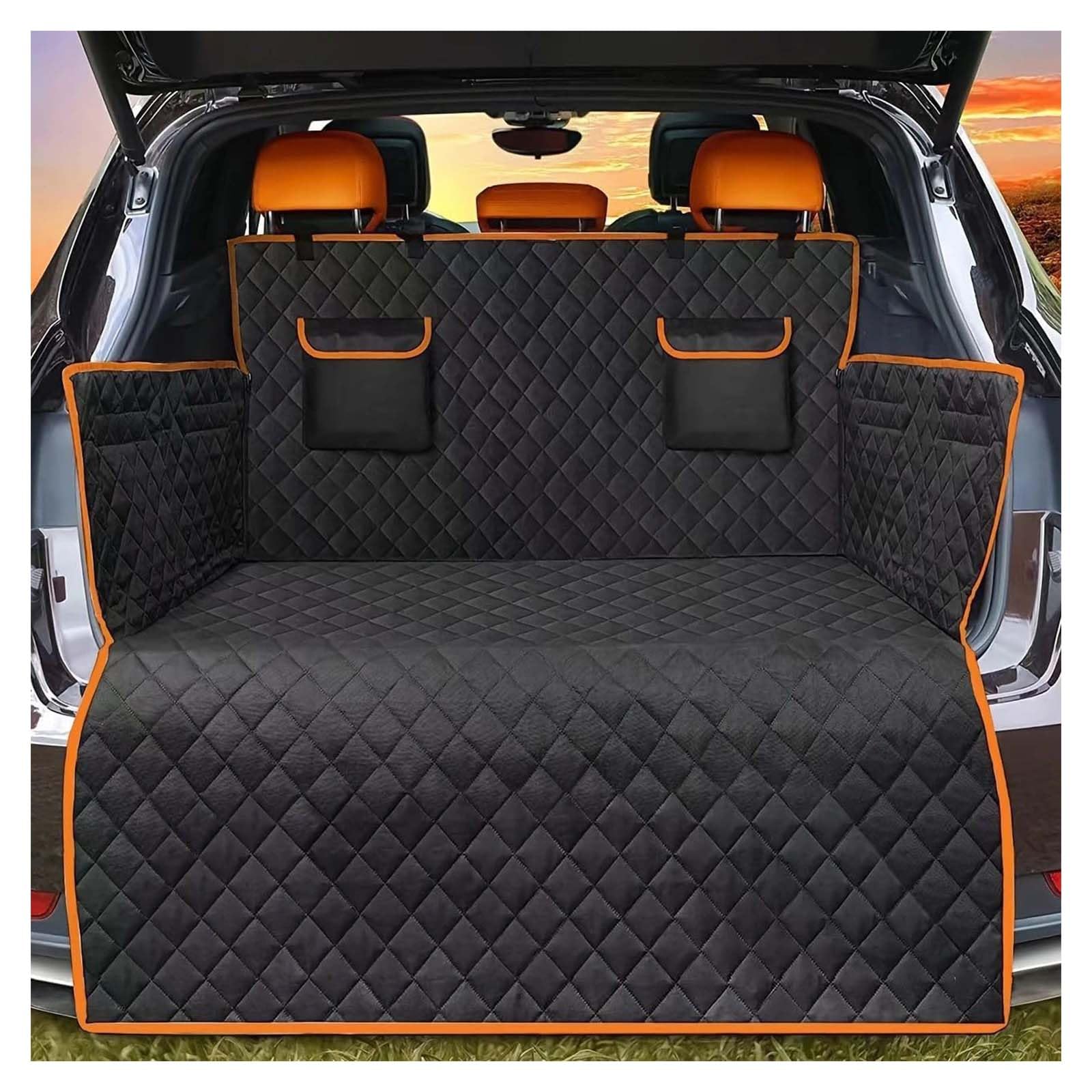 NBONNXML For Bravo Doblo Panda Punto Tipo Topolino Ulysse 124 Spider Dog Car Boot Liner, Waterproof Pet Boot Protector with Bumper Protection, Cargo Liner for Dogs with Storage Pocket,A