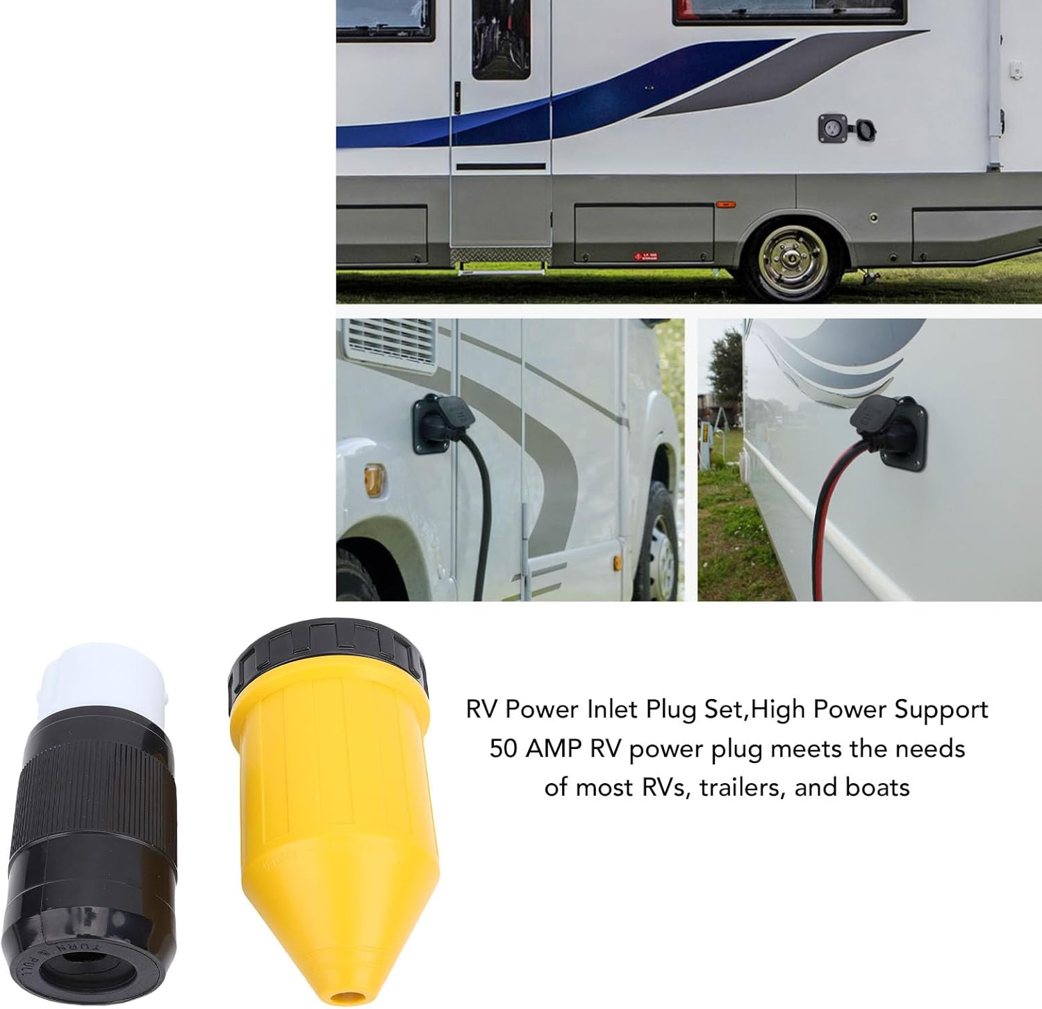 AYNEFY RV Power Plug Kit, 50 AMP High Power Supply for RVs, Trailers, Boats