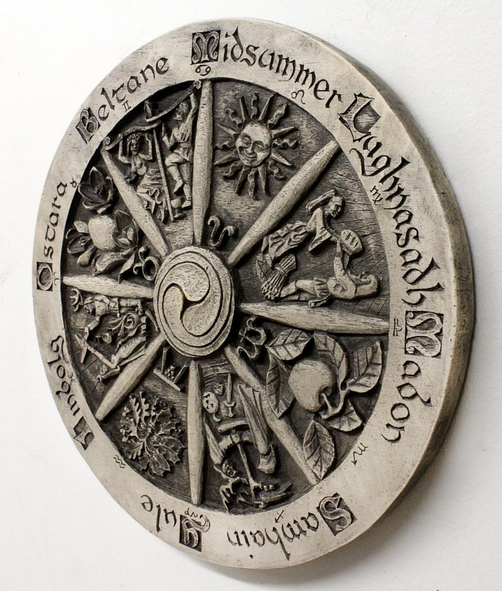 Dryad Design Placa de rueda del año de 29,2 cm grande para colgar en la pared (acabado de piedra)