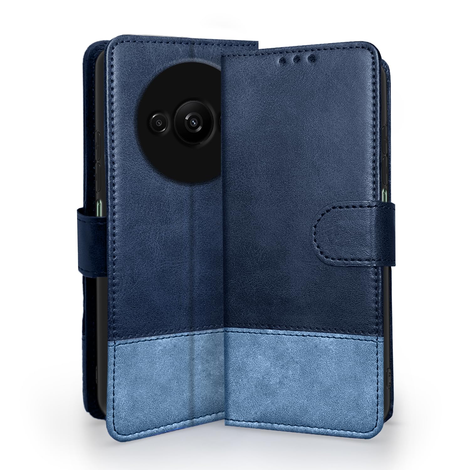Pikkme Redmi A3 (2024) Flip Cover | Dual-Tone PU Leather Finish | Wallet Style & Stand | Magnetic Flip Case for Redmi A3 (2024) (Navy & Light Blue) (B0CWLQTRW2) Amazon Price History, Amazon Price Tracker