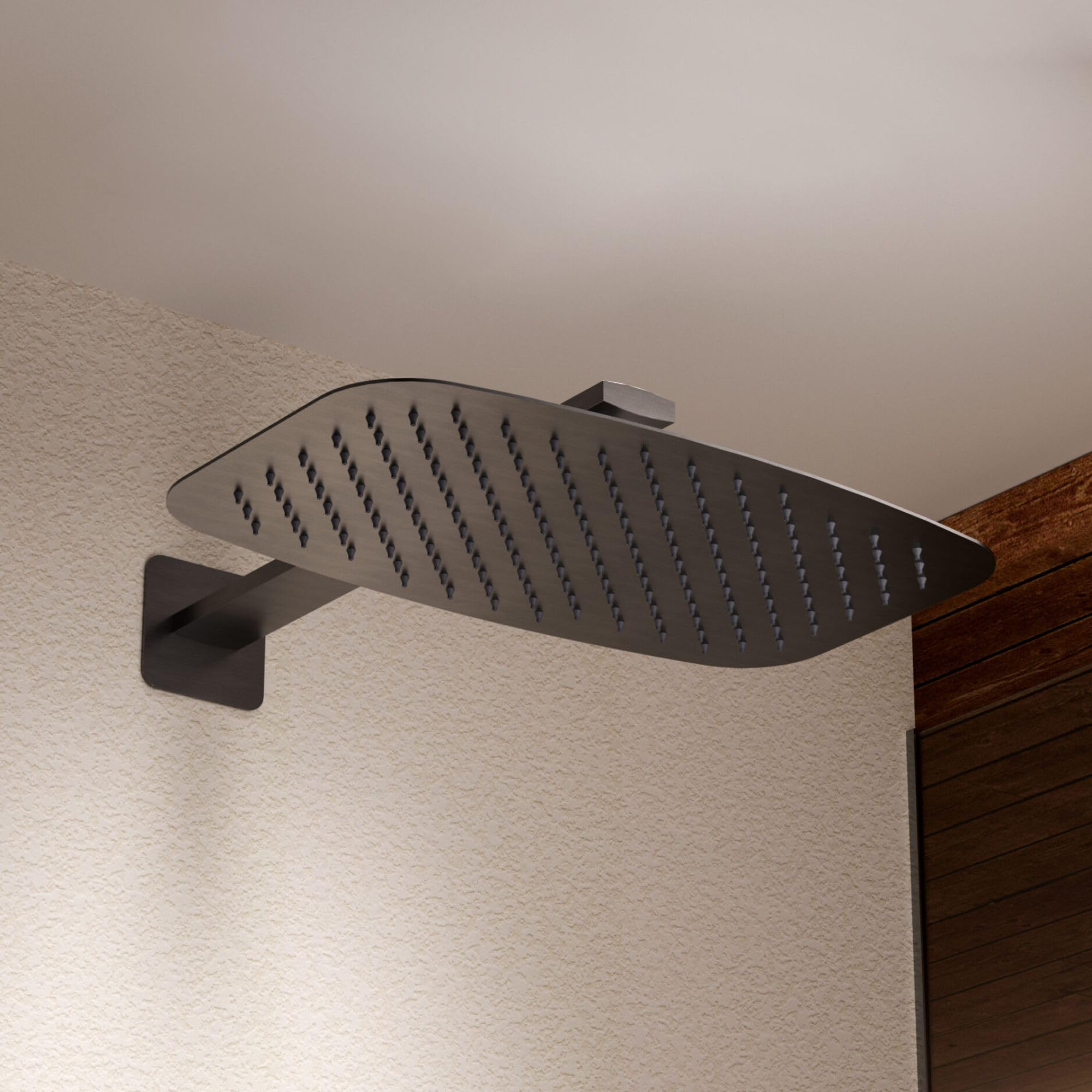 IMEX - Ducha Empotrada Oro Monomando | Conjunto de Grifería Empotrado con Rociador Antical Efecto Lluvia Dorada | Columna Ducha Empotrada con Grifo en Latón y Acero Inox S.304 (SIN ALCACHOFA)