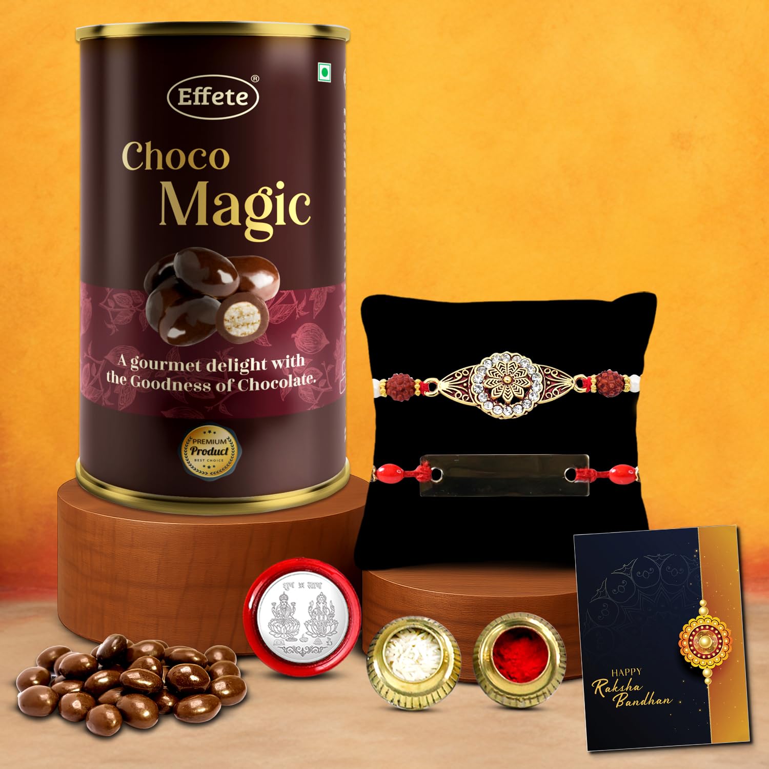 DeoDap Rakhi (K2_3+10_EM) & Chocolate Magic | Rakhi for brother with gift | handmade rakhi |rakhi combo for brother | stylish rakhi for brother | Set of 2 Rakhi |-image-15