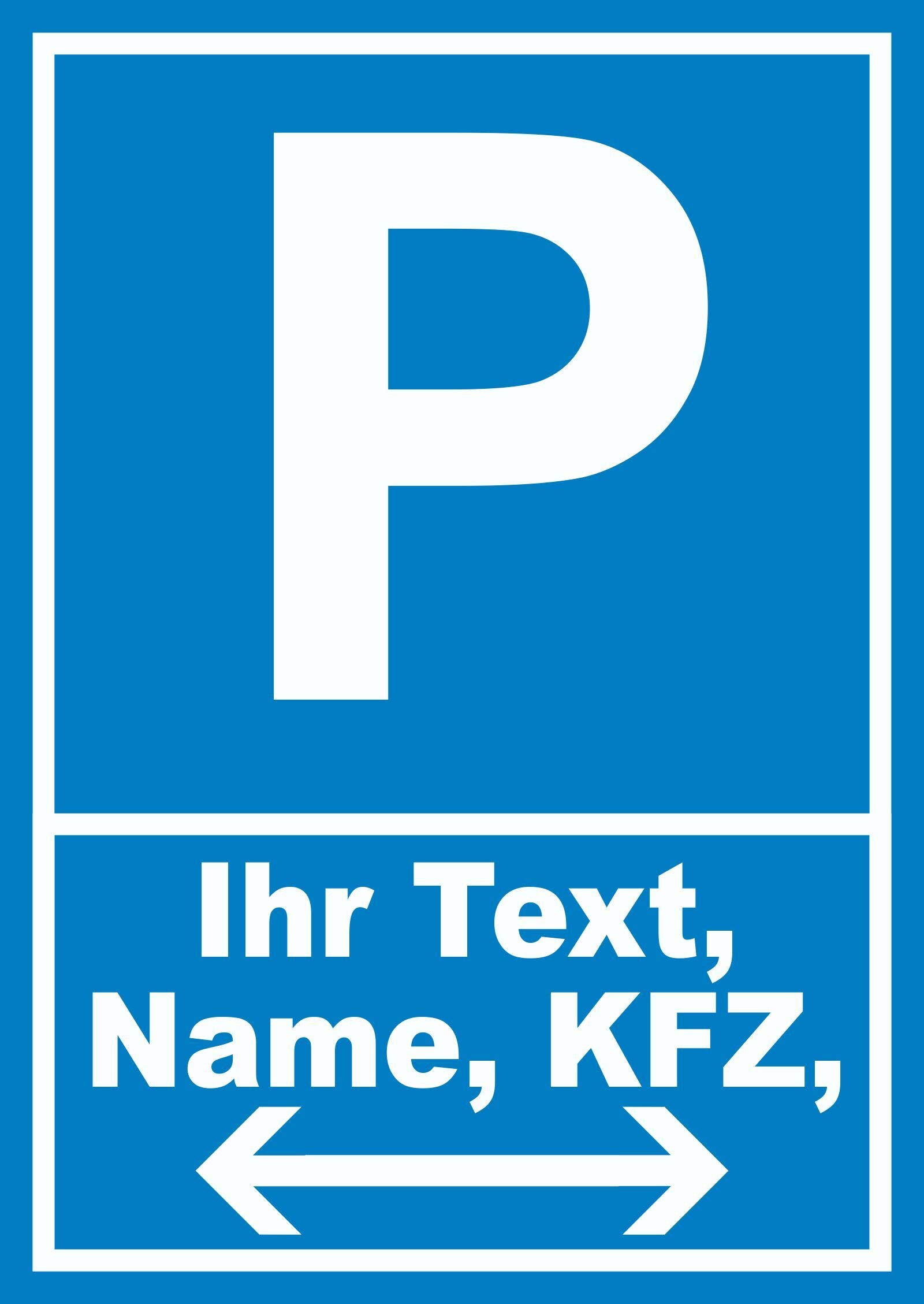 Produktbild von Individuelles Parkplatzschild Mit Pfeil Rechts/links – Alu-Verbundplatte A3 (297x420 Mm), Wetterfest & UV-beständig