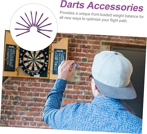 Miniatura 2 de Kisangel 24 Uds Dardos de metal Dardos de Dardos de aluminio Eje de dardo de metal 2ba Tallos de dardos de colores Aleación de aluminio Negro Dardos