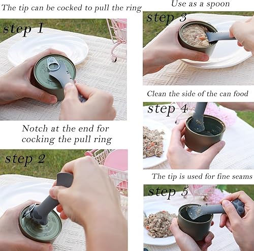 Miniatura 4 de Cuchara para latas de comida para mascotas y 3 fundas para latas, espátula con forma de pata para gatos, tapas universales de silicona sin BPA para